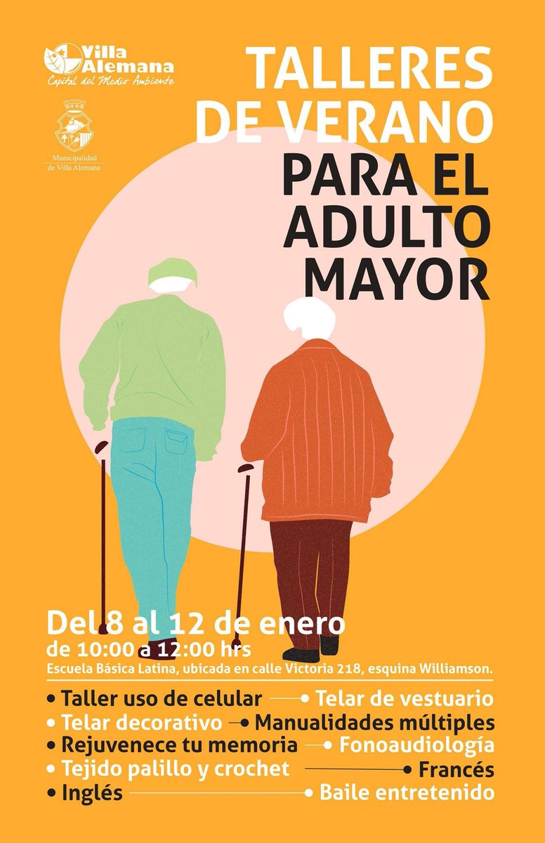 ¡Todo un éxito el taller uso del celular para adultos mayores! 📲😃
✔️Hasta el 12 de enero estarán los talleres completamente gratuitos de 10:00 a 12:00 hrs en la Escuela Básica Latina #VillaAlemana