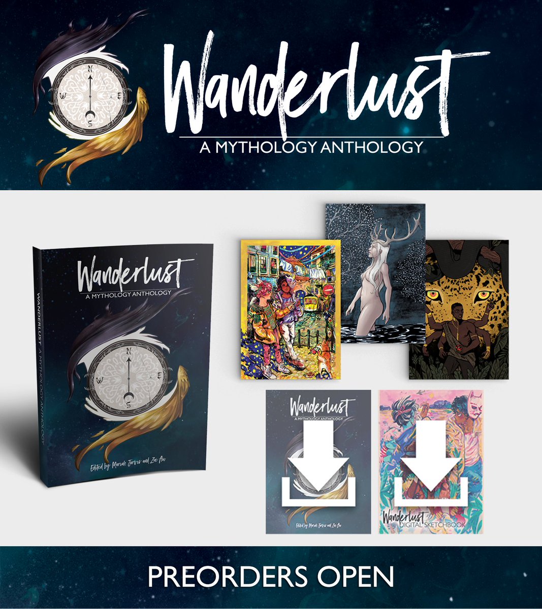wanderlustbook_'s tweet photo. Miss the Kickstarter and still want a copy of WANDERLUST, A Mythology Anthology? Well, our pre-order store is open for business and now accepts Stripe, Paypal, and credit card payments! Get your copy of WANDERLUST right here:

https://t.co/i9dkHEh4Nn https://t.co/EzdbFRe2RJ