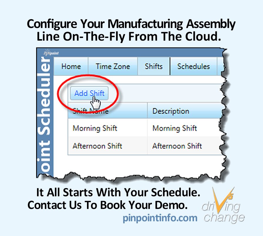 PINpointInfoSys's tweet photo. Configure Your #Manufacturing Assembly Line On-The-Fly From The #Cloud. It All Starts With Your Schedule. Contact Us To Book Your Demo at +1 905-639-8787 or Visit: https://t.co/qkyuzjaSW4 #ManufacturingExecutionSystem #AndonSystem #ManufacturingOperationsManagement #LeanSixSigma https://t.co/dNAKYkymeb