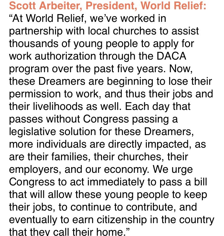 MatthewSoerens's tweet photo. Today, evangelical leaders from @WorldRelief, @NAEvangelicals, @ERLC, @nhclc, @cccuorg &amp; more sent a letter to Congress, exhorting then to work on a bipartisan basis to urgently pass legislation for Dreamers losing DACA status https://t.co/4NuhSfDsP2 https://t.co/IUKggf3xdk