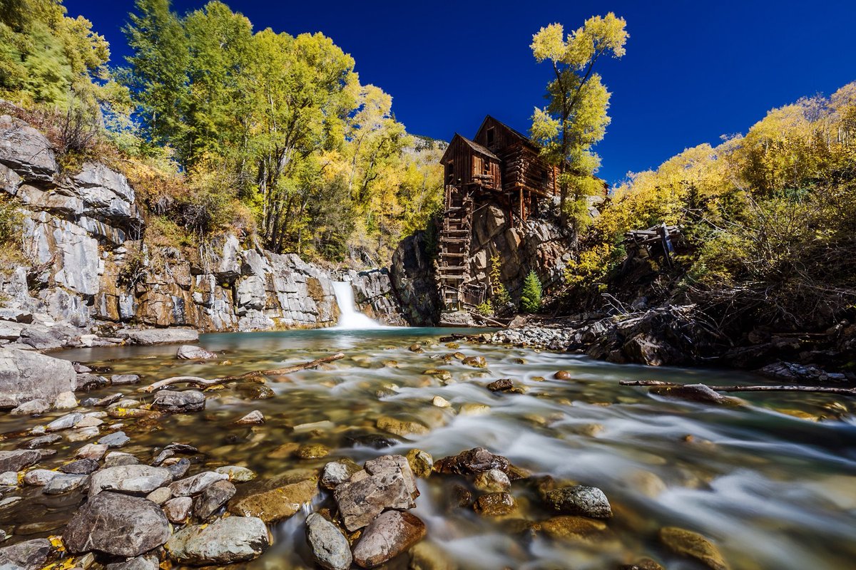 Crystal Mill in Colorado with a little Fall colors.