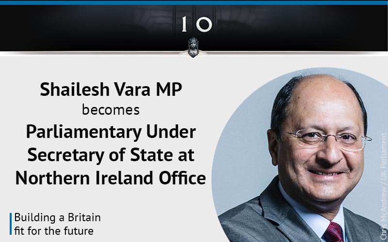UK Prime Minister on X: Shailesh Vara MP becomes Parliamentary Under  Secretary of State at Northern Ireland Office #Reshuffle   / X