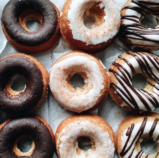 Ink_Bean's tweet photo. This year, we're trying to eat more 'hole' foods. We're now serving @thecaffeinatedkitchen 's vegan donuts at the shop. 
PC: The Caffeinated Kitchen https://t.co/j9eW4hvWtj