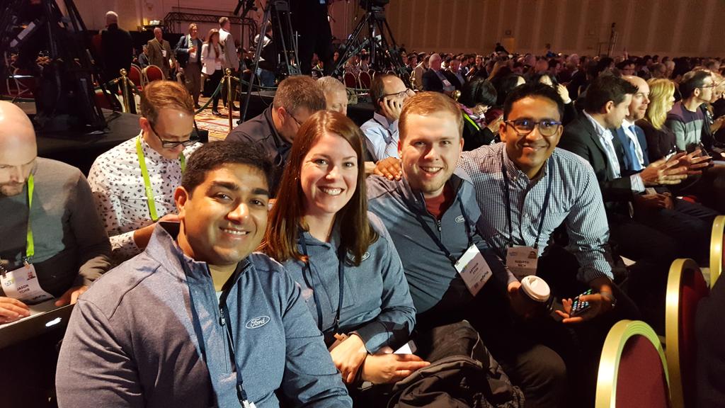 ericaklampfl's tweet photo. @greenfieldlabs team #CES2018 #CityofTomorrow waiting for @ford keynote https://t.co/7jB1I3uCz8