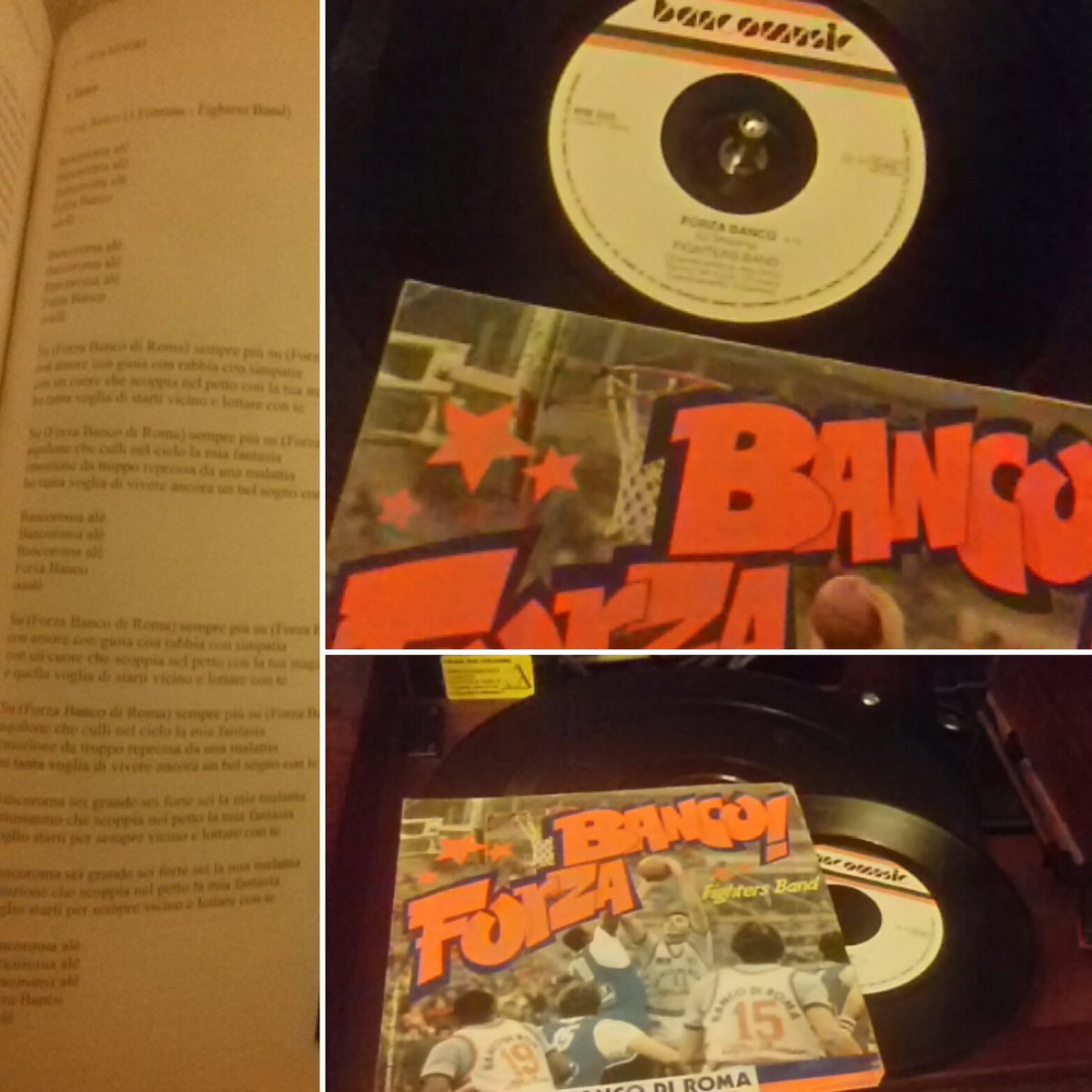 Ora non lo so se @rivamestaha un giradischi. Però la mia copia, messa sul piatto, si sente ancora bene. Per chi ha acquistato "Banco! L'urlo del Palaeur", a pag. 103 c'è il testo. Avvertenza: il vinile non si autoretrocede a mp3. #VirtusRoma <a href="/bancoroma/">L'urlo del Palaeur</a>