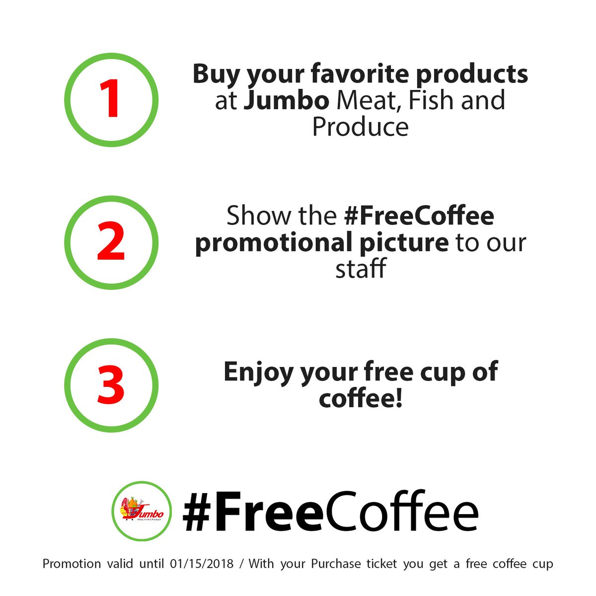 jumbomfp's tweet photo. #FreeCoffee at #Jumbo #Marker!!!
Just show the #promotional #picture with your #ticket and #enjoy your #free #cup of #coffee 
Don't wait more https://t.co/2f5UBl18dk