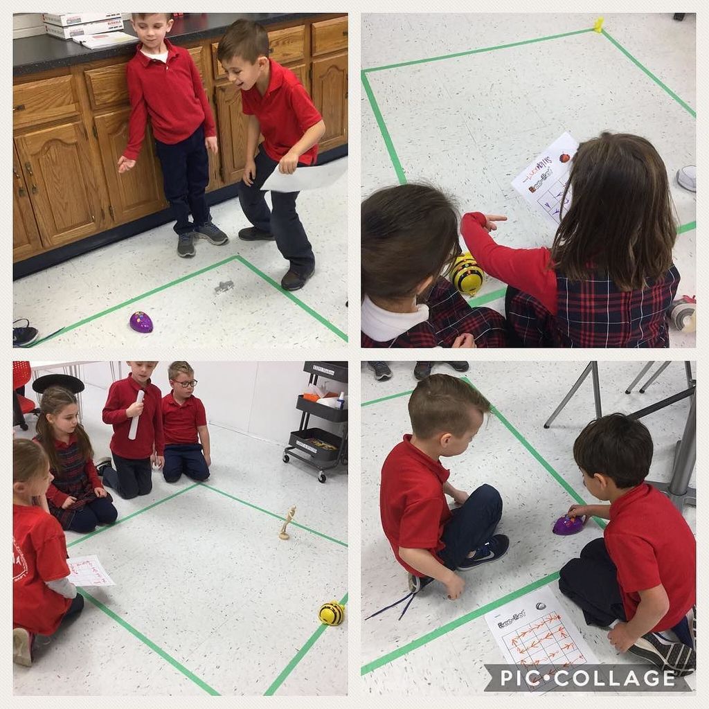 SMMA_SCHOOL's tweet image. Kindergarten coding on paper and then on our #beebots and #robotmouse #smmaschool #hourofcode