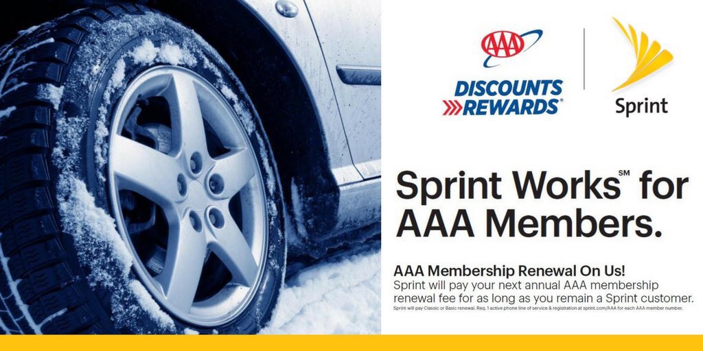 sdykow01's tweet photo. Switch to @Sprint and let us pay your #AAA membership renewal. Plus, you’ll get the BEST price on Unlimited for your entire family. #WorksForMe https://t.co/COSreJa8Ld
