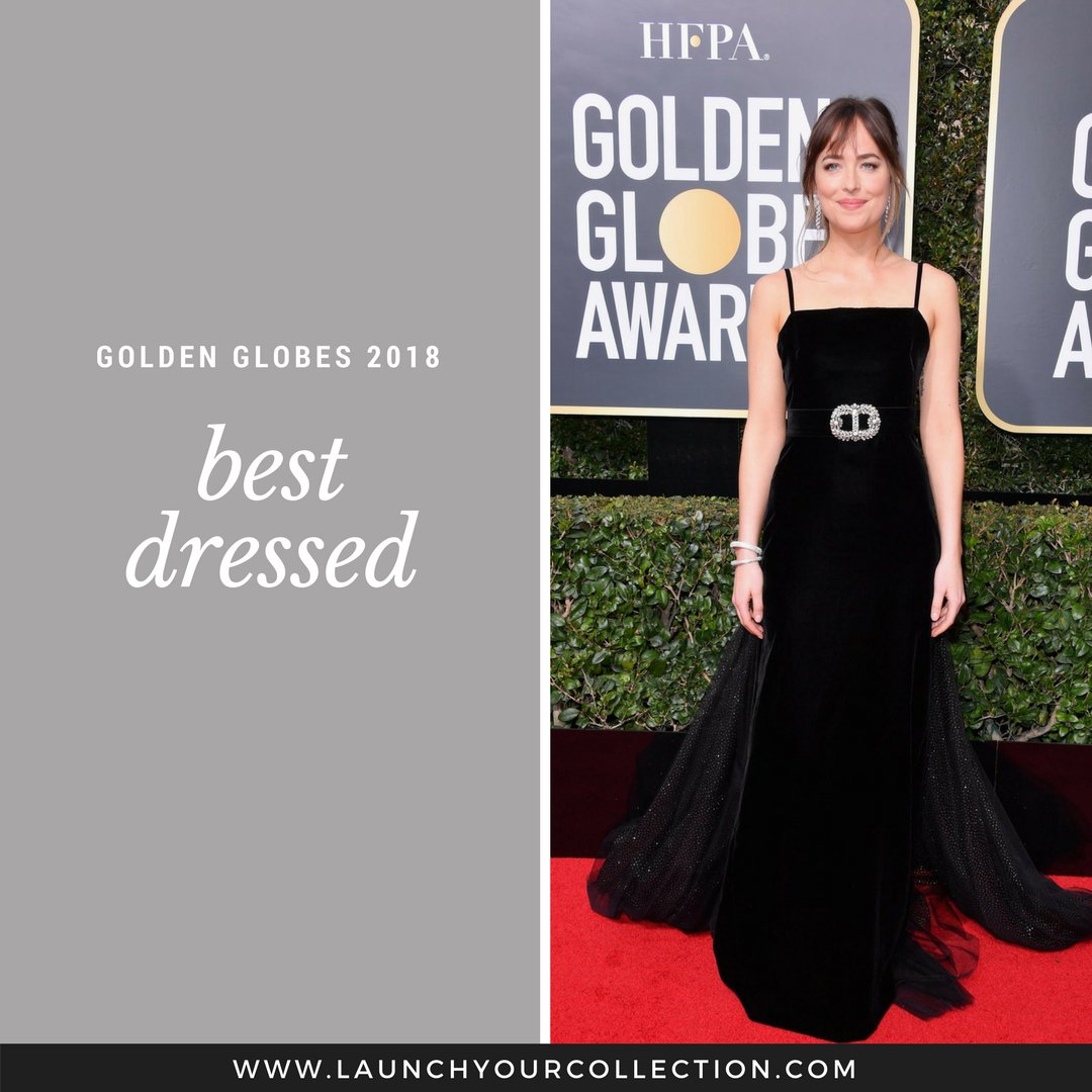 getlaunchednow's tweet photo. Our best dressed pick for the Golden Globes 2018 goes to #DakotaJohnson in @gucci.
.
.
#launchyourcollection #lyc #lycinsider #GoldenGlobes2018 #GoldenGlobes #bestdressed #black #woman #couture #sparkle #gown #Gucci https://t.co/S2339Dpw9N