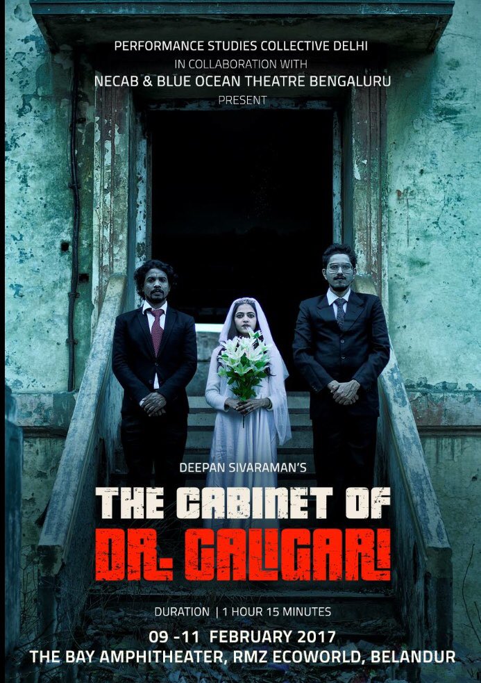 prakashbare's tweet photo. After the much-celebrated presentation of the acclaimed play The Legends of #Khasak in 2016, #DeepanSivaraman & #NECAB are back with another major play, this time in #English: #TheCabinetOfDrCaligari, based on the 1920 #Germanclassic silent #film of the same name.
#Februaryevent https://t.co/xYY9bjwbOT