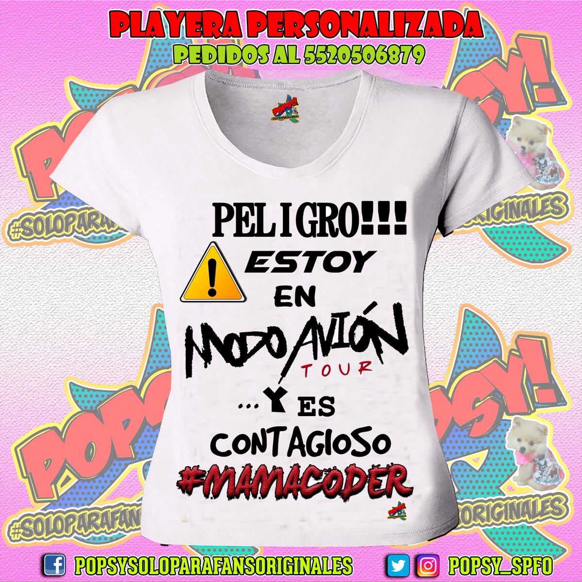 POPSY_SPFO's tweet photo. 🚨ETIQUETA YA A TU MAMI😍💅
PLAYERA #MAMACODER NO TE QUEDES FUERA DE ONDA EN ESTE #MODOAVION
(SOLO SOBRE PEDIDO, DISPONIBLE EN TODAS LAS TALLAS Y TAMBIEN EN SUDADERA)
VENTA ÚNICAMENTE POR MENSAJE A LA PAGINA O AL 5520506879 ;)
CATALOGO DE PRODUCTOS AQUÍ https://t.co/0Q2fDV6WLP https://t.co/N10nckLpqa