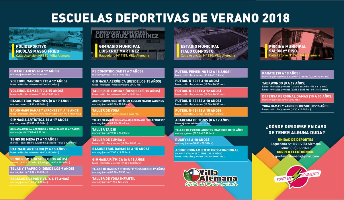 🌞📣¡NO LO OLVIDEN!📣😎😎
Ya iniciamos con las #EscuelasDeportivas de #Verano2018 en el Polideportivo, Estadio, Gimnasio y Piscina Semi Olímpica
-> INSCRIPCIONES PRESENCIALES EN EL HORARIO Y DÍA INDICADO
-> Más información: Deportes: 32-3251609
