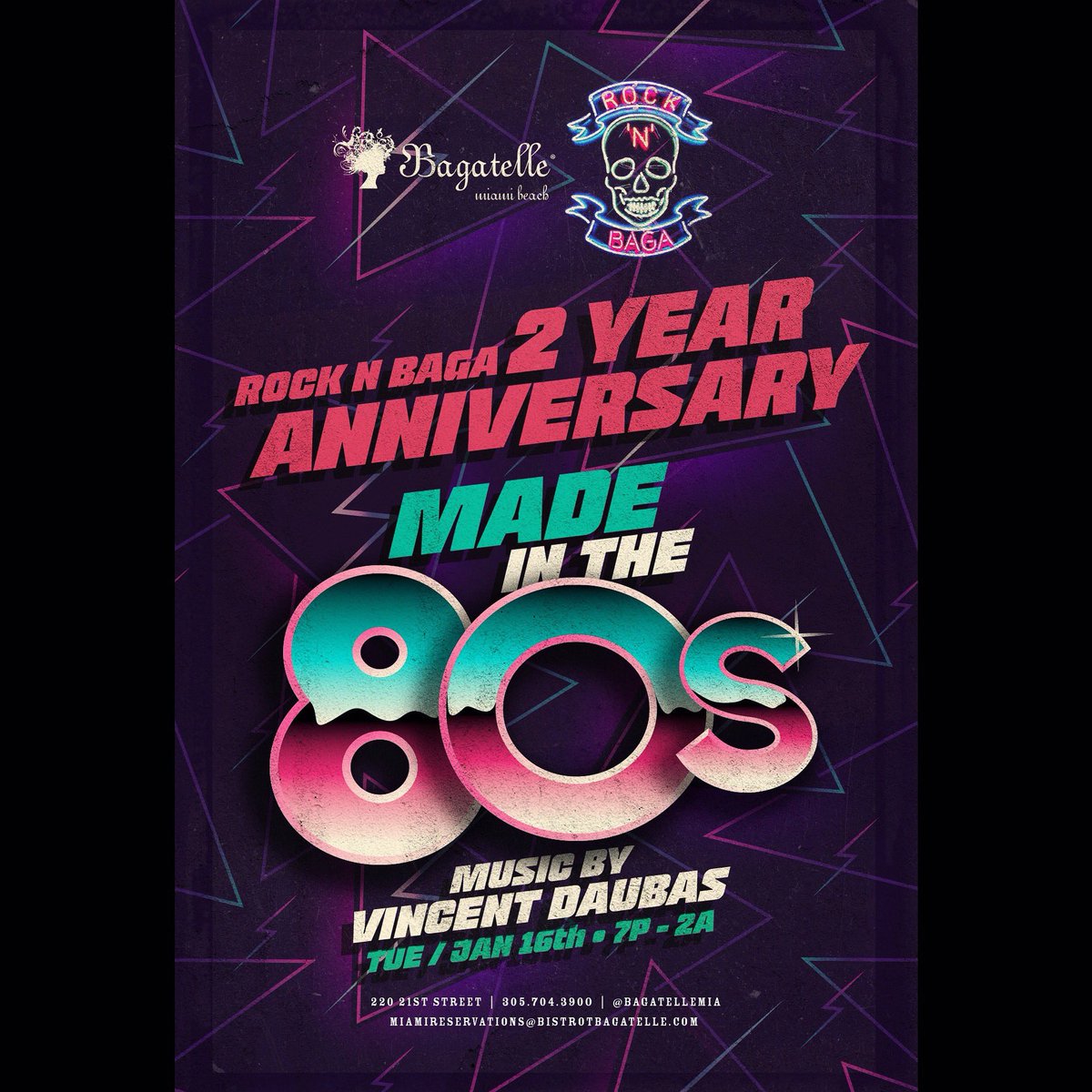 Remember the #80s , #rock , #house , #hiphop ... TONIGHT BACK TO THE BASICS🔥 #rocknbaga #bagatellemiami #perrierjouet #miamituesdays #MiamiNights #miamitonight