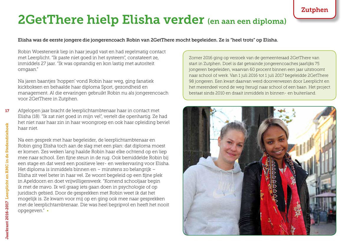 susannetd's tweet photo. Mooi stuk in de jaarkrant over de kracht van samenwerking #leerplicht #RMC en @2GetThereCoach @2GT_Zutphen 👊🏼 #thuiszitters #VSV #schooluitval #preventie #uitval #motivatie #inspiratie #coaching #jongeren #leerlingen #scholieren #onderwijs #studenten #coach #succes @Ingrado1 https://t.co/LoK7YcGaX8