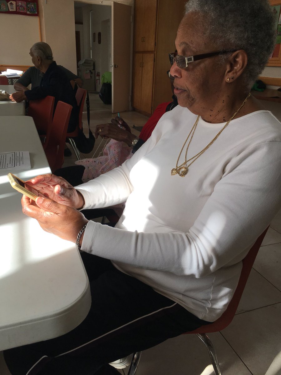 Marlene, our first happy tech student getting to grips with Facebook today!