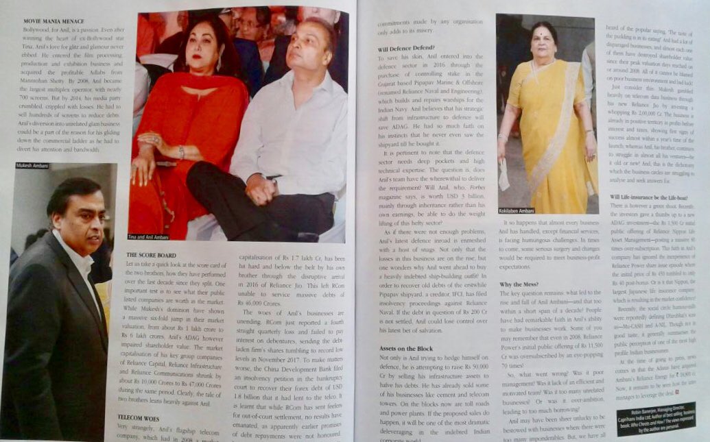chefananya's tweet photo. #societymagazine @SocietyMagCo @MagnaMagazine #RobinBanerjee #AnilAmbani -the rise and fall! #WhoCheatsandHow ! Fascinating read ! Guys grab a copy today ! @Rubenbanerjee @RobinBanerjee20 @sanjitsen11 https://t.co/87Z884kWii