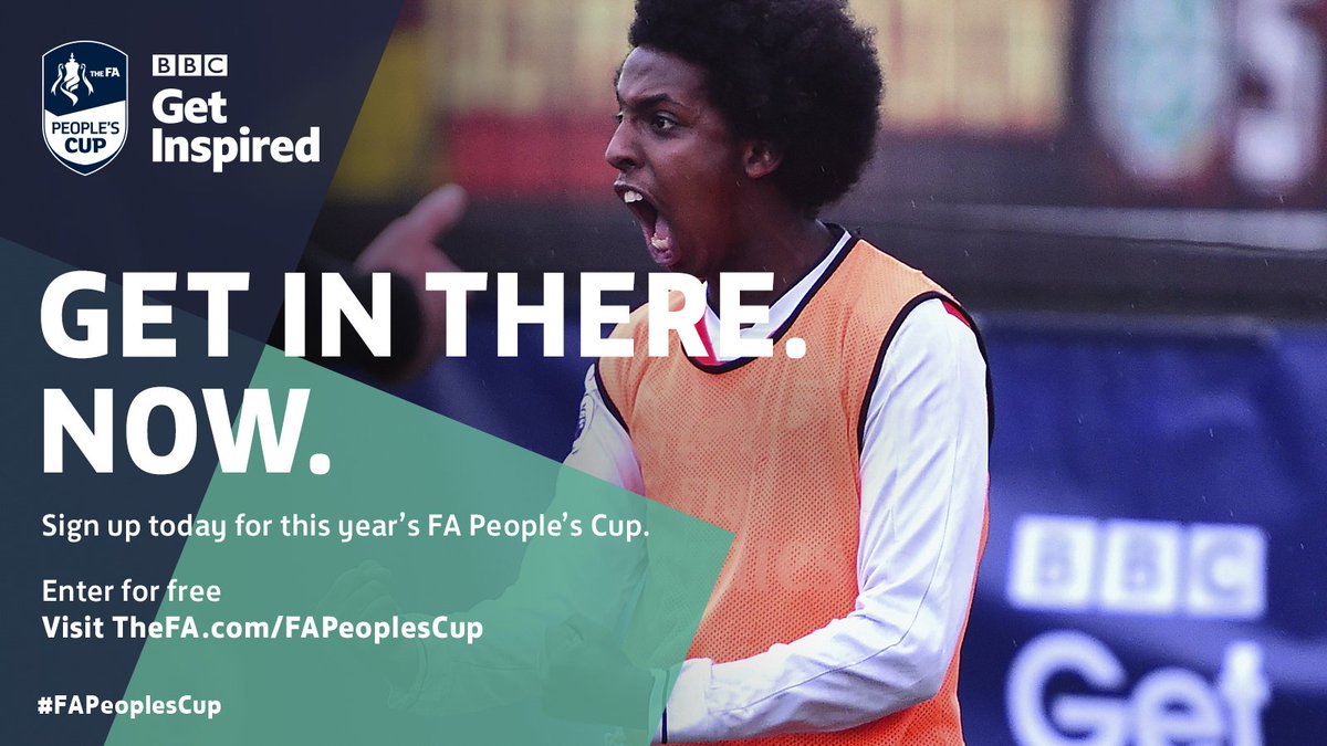The #FAPeoplesCup is back! Enter your team today to play at your local PlayFootball.

It’s fun, it’s free, it’s five-a-side.

Enter the-fa.com/7rz2k8