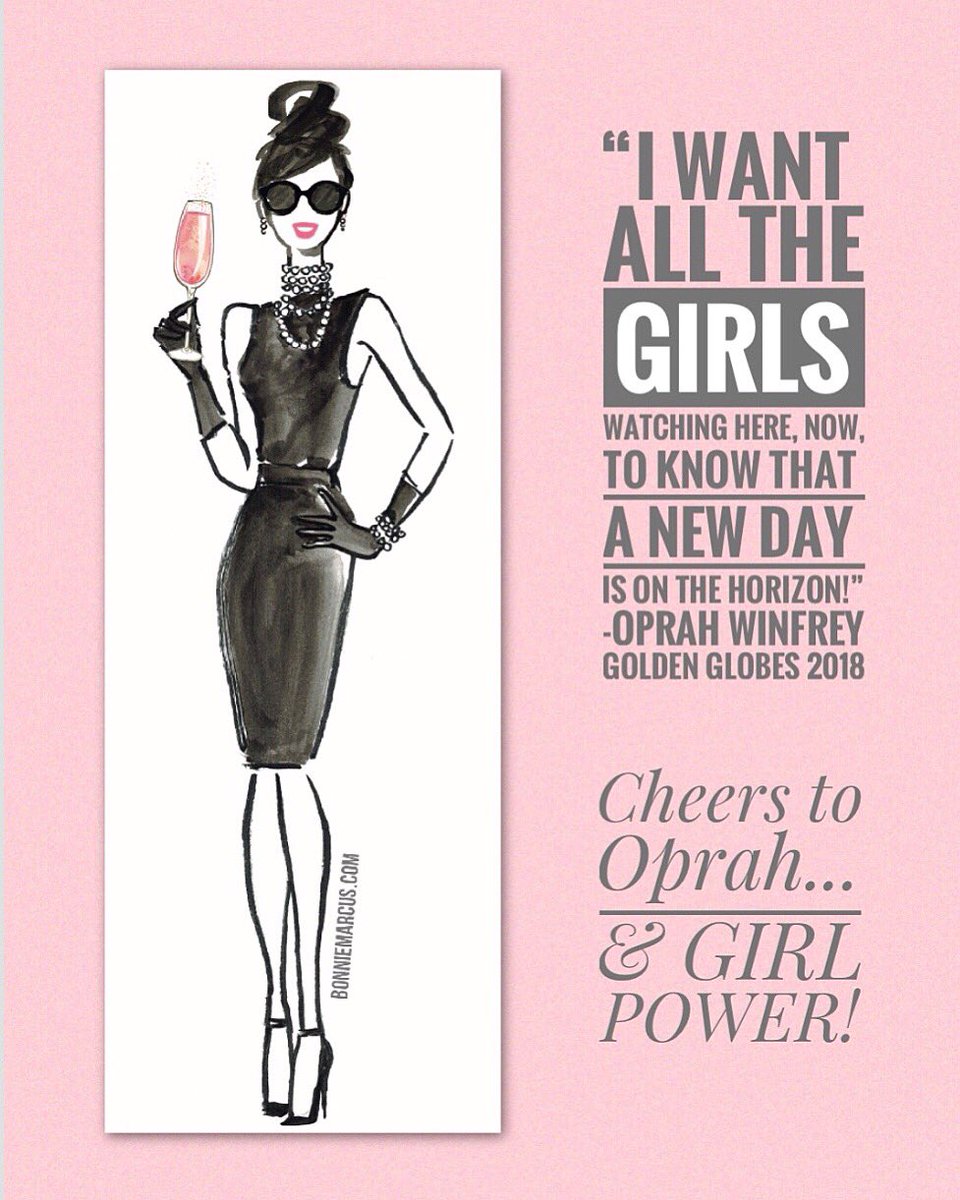 Cheers to <a href="/Oprah/">Oprah Winfrey</a> for inspiring girls &amp; women everywhere at <a href="/goldenglobes/">Golden Globes</a> <a href="/RWitherspoon/">Laura.</a> Loved your intro! #girlpower #Oprah #TIMESUP #GoldenGlobes #GoldenGlobes2018 #goldenglobesblackout