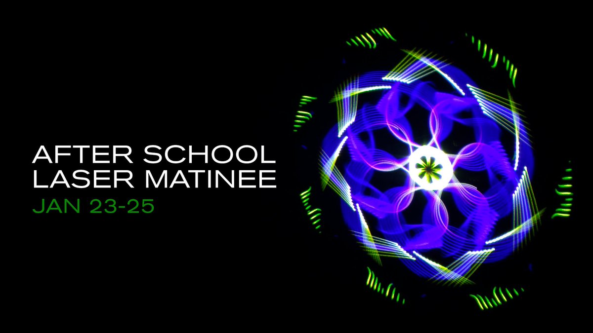 #SpaceWeek2018 Preview: After School Laser Matinee (Day 1)

Our first of three afternoons of kid-friendly laser shows.

2:30 p.m.: "Perseus &amp; Andromeda," with constellation tour.

3:30 p.m.: "Orion," with Solar System tour.

Jan. 23 | Planetarium

facebook.com/events/2056814…