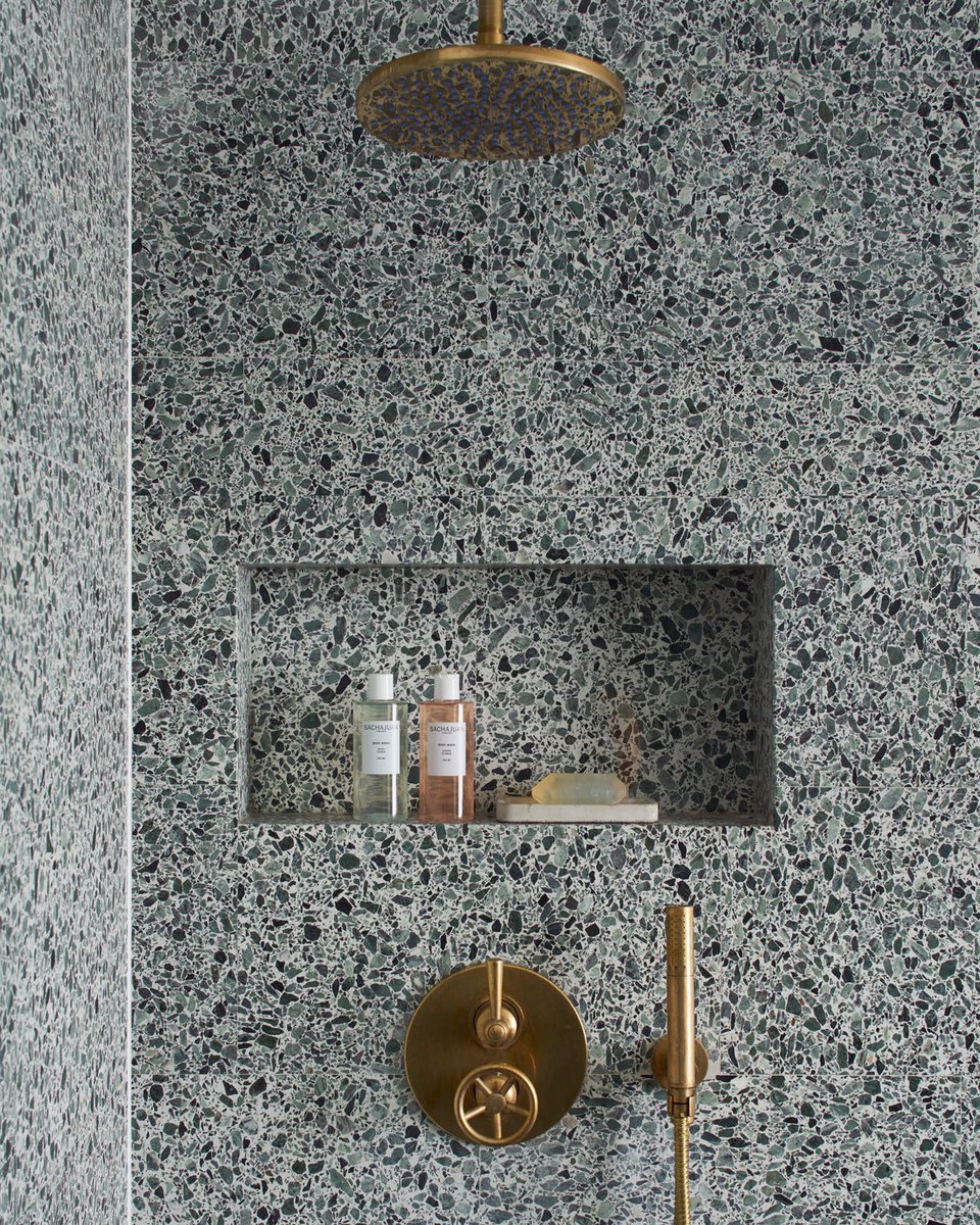 2018 has started with a bang. Our Brooklyn taps which feature in #HeirloomStudio dramatic interiors, are in this month's <a href="/homesandgardens/">Homes & Gardens</a> #bathroomdesign #interiordesign #terrazzo
