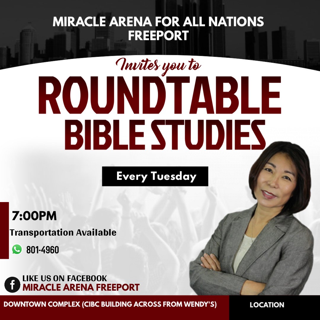 MafanFreeport's tweet photo. Join us today for our Roundtable Bible Studies as we dissect the word of God.
#mafan #freeport #roundtable #bible #studies #sessionplusinc #churchmemedia https://t.co/45XR6z2LEl