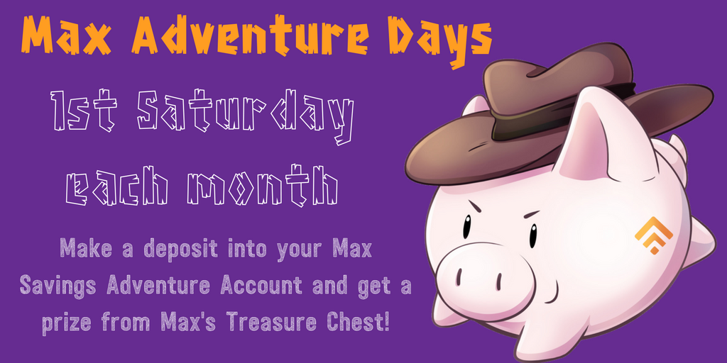 JessLBonetti's tweet image. The 1st Saturday of the month is Max Adventure Day! Stop by any of our locations &amp;amp; make a deposit into you Max Savings Adventure Account to get a prize from Max's Treasure Chest! avidia.bank/3hJA30hBm4o
.
@BankSmartMAX  #AvidiaLife #LifeOfMax #Massachusetts #TeachChildrenToSave