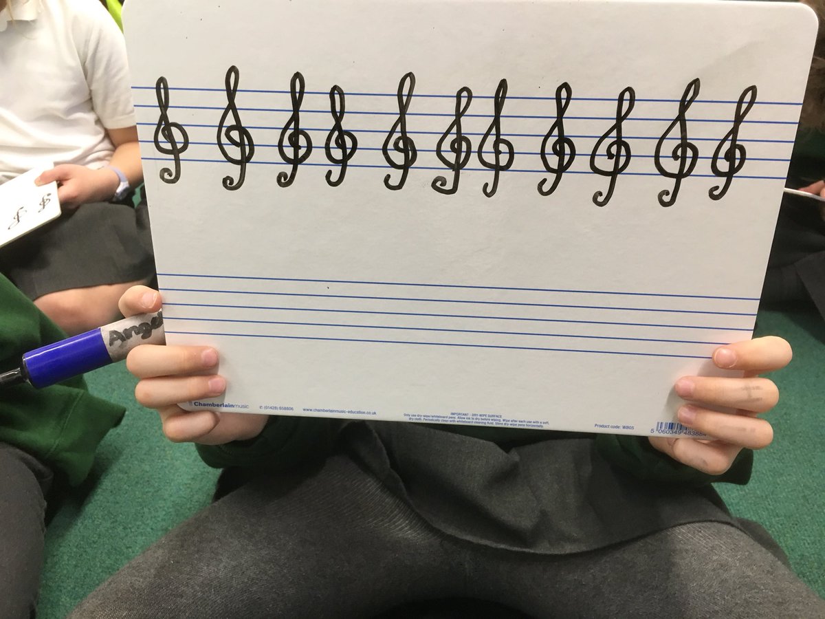 primarymus's tweet photo. St Joseph’s Year 3 and 4 pupils are learning the basics of music theory this term. Check out those beautiful treble clefs! https://t.co/ldqrDlKb8s