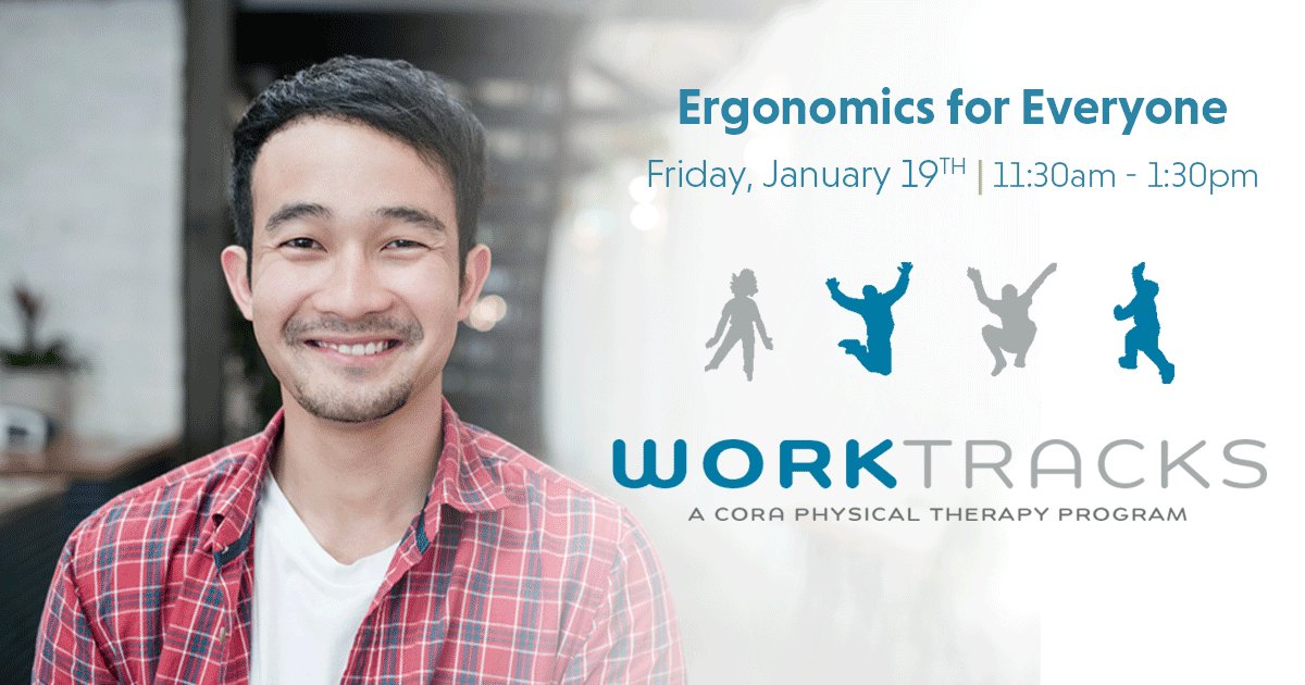 CORAPTherapy's tweet image. Hear #CORApt's Jaime Sigurdsson present on Ergonomics for Everyone at the SW Florida @RIMSorg luncheon. #WorkTracks

Seating is Limited. RSVP ➡️ bit.ly/2CFVVJD.