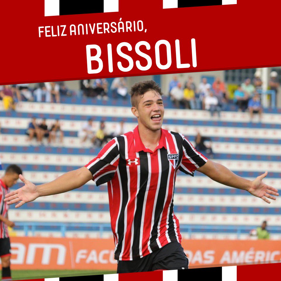 SaoPauloFC's tweet photo. E hoje é aniversário do jovem Bissoli, revelação #MadeInCotia e parte do elenco profissional. Parabéns, garoto!!! 🎂🎉 https://t.co/SXVW7uHAkz