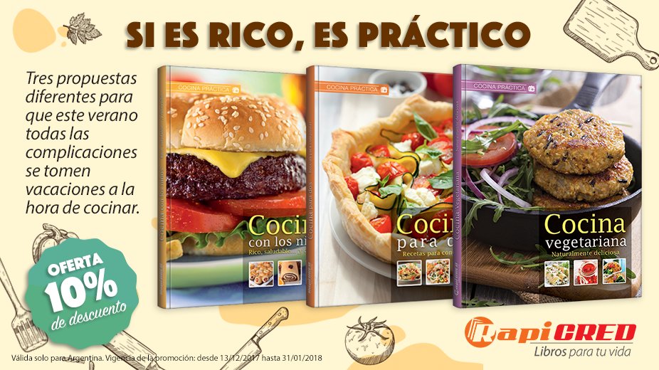rapicredlibros's tweet photo. Cocina fácil, práctica y fresca! Ideal para disfrutar en #verano
Tres propuestas que no te podés perder 😀
#cocina #verano #recetas #cocinavegetariana #BuenMartes https://t.co/YGoeaFZaWO