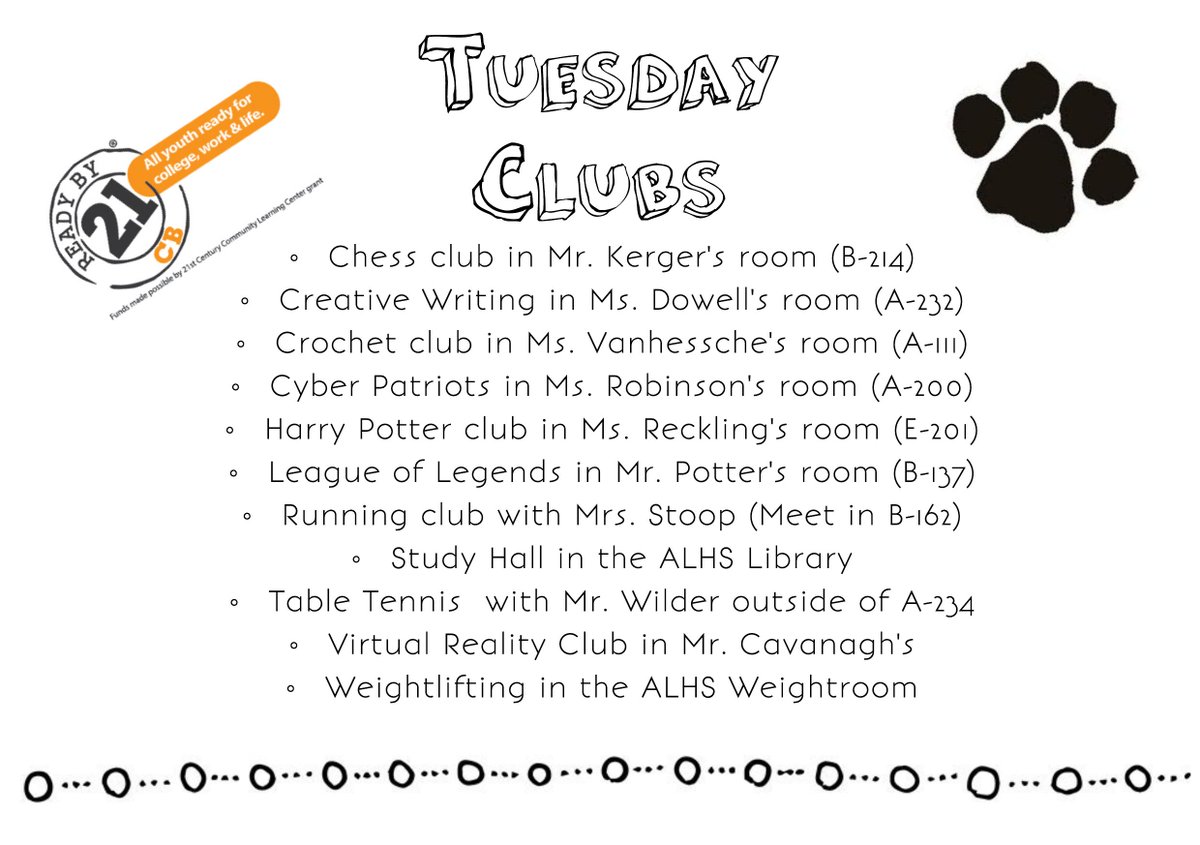 ALHSClubs's tweet photo. Tuesday clubs! https://t.co/9xsHBuwzmT
