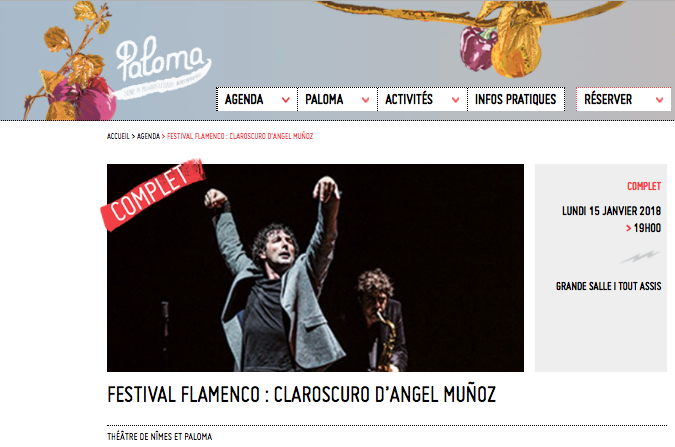 artomatico_'s tweet photo. Así luce el cartel #Entradasagotadas #Complet de @artomatico_ y Ángel Muñoz con #Claroscuro en @PalomaNimes por el Festival #Flamenco @theatredenimes 2018 https://t.co/gJWwnJYSn6 https://t.co/adWOHoVwMK