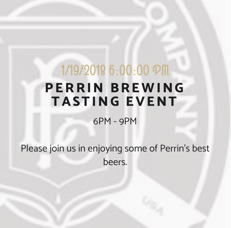 crafted79's tweet photo. Swing by Friday January 19th between 6 pm and 9 pm to try some of the best beers from @PerrinBrewing !!
.
.
.
 #crafted #crafted1979 #mokena #drinklocal #taproom #bottleshop #perrin #norules #perrinnorules #cherryipa #98problems https://t.co/MKxXl7Fdiu