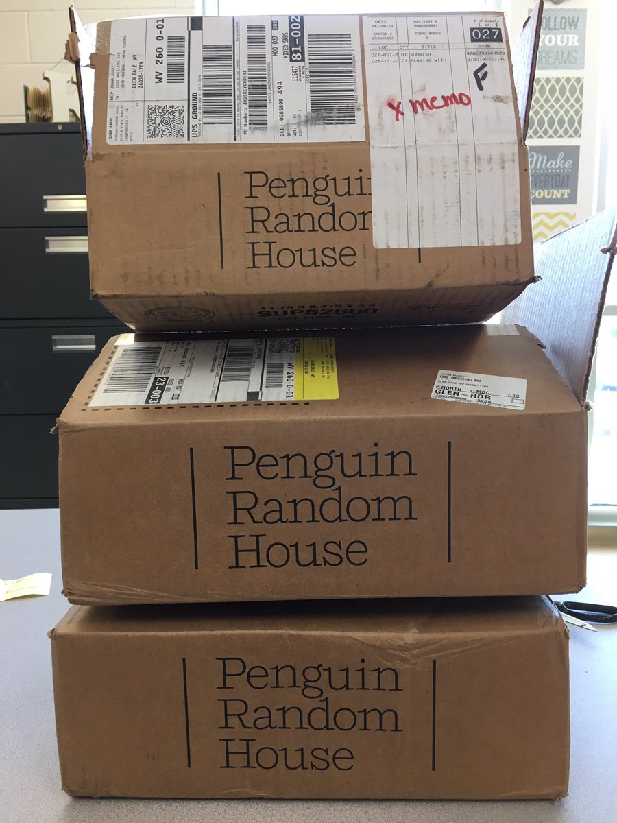 Jlkuskey's tweet photo. Some of our @penguinrandom teacher books have arrived! Thanks Angela &amp; Frank for packaging them! https://t.co/rWaYrkPEvq