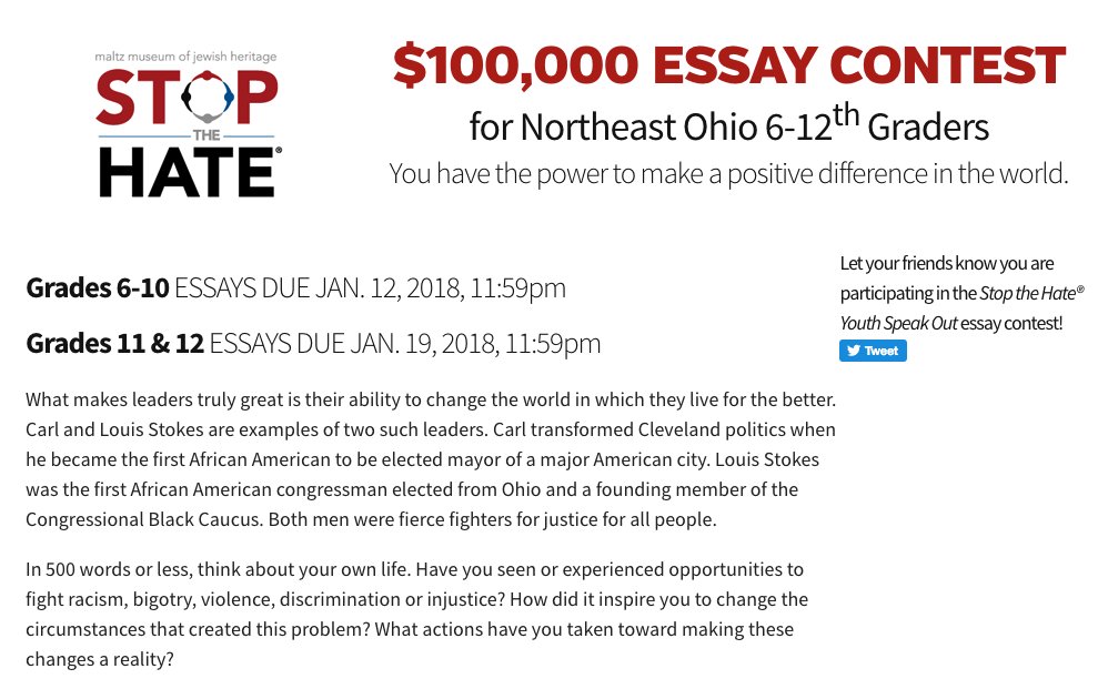 English Essay Writer Winningwriterscom On Twitter Last Call For The Stop The Hate Youth Speak Out Essay Contest For Northeast Ohio Th Graders Compare And Contrast Essay Sample Paper also Essay Learning English Winningwriterscom On Twitter Last Call For The Stop The Essay About Healthy Lifestyle