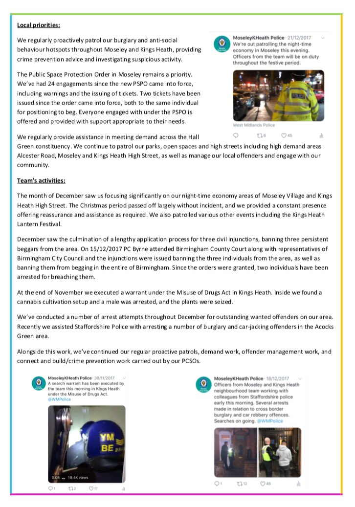 moseley kings heath police on twitter here s our latest moseley kings heath police on twitter here s our latest newsletter giving information on what we ve been up to in the month of december