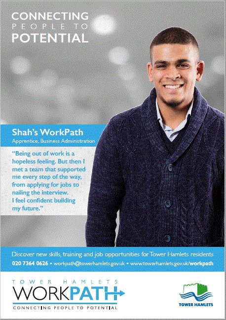 TowerHamletsNow's tweet image. The new council budget will provide affordable childcare, new apprenticeships and will provide new job opportunities for young people and adults through #workpath and #youngworkpath. £1.8m will help get young people into work.