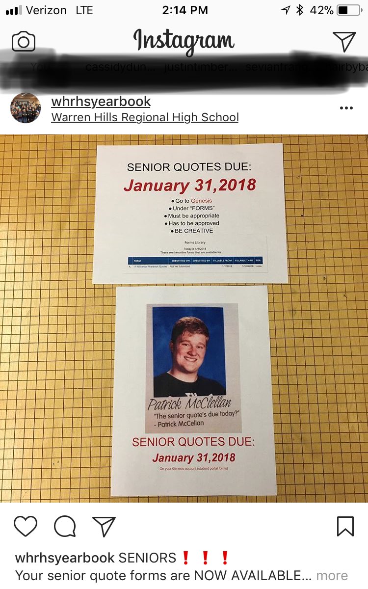 SENIORS! We are also on instagram!!