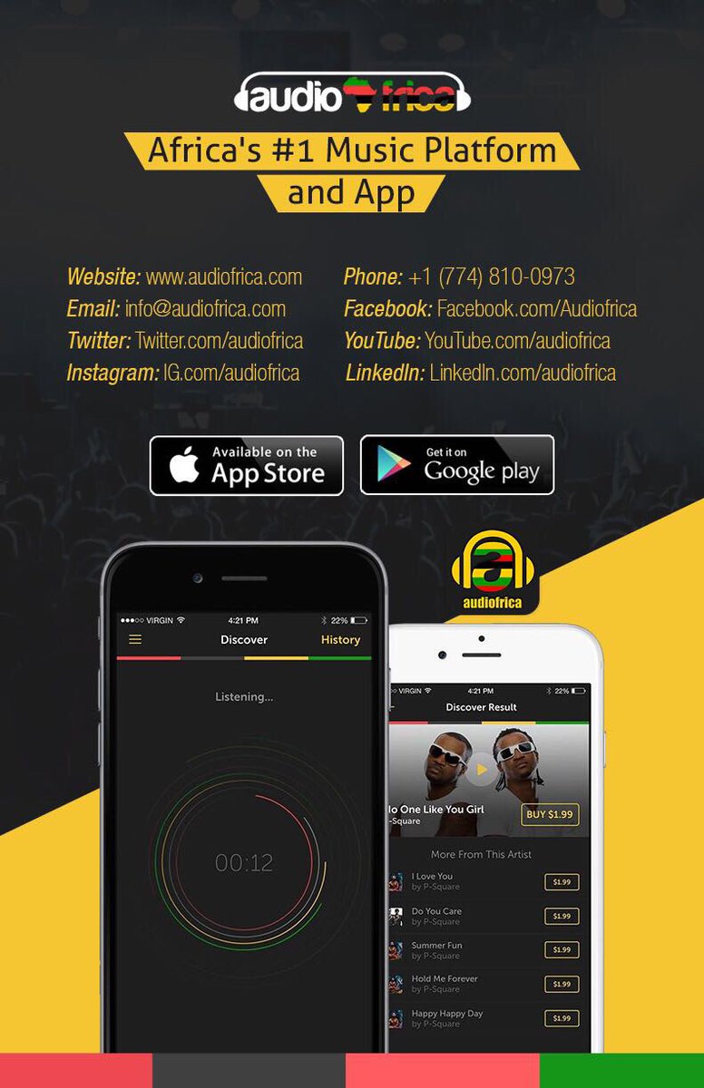 audiofrica's tweet photo. Africa's first music &amp; Entertainment App &amp; Platform that allows you Listen to radio, music, videos, chat, listen offline &amp; sell music &amp; earn income.  Click on link to download for FREE https://t.co/i9ehfPTt5W https://t.co/hXapJOC7ru