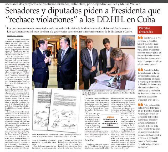 Gracias a <a href="/patriciowalker/">Patricio Walker</a> <a href="/DeMussy/">Felipe de Mussy</a> y a todos los senadores y diputados que junto a <a href="/juanvargasv/">Juan Carlos Vargas</a> y <a href="/JuventudLAC/">Juventud LAC</a> apoyan el derecho a decidir del pueblo cubano 

<a href="/CUBADECIDE/">CUBA DECIDE</a> 

Para #Cuba la alegría también viene!

<a href="/guillier/">Alejandro Guillier</a> <a href="/RojoEdwards/">Rojo Edwards Senador RM</a> <a href="/matiaswalkerp/">Matías Walker Prieto</a>