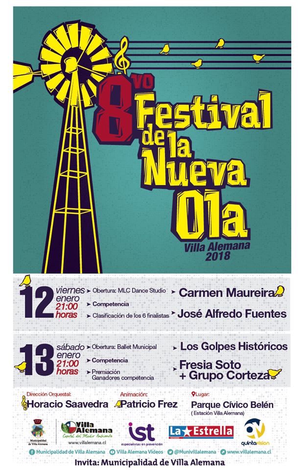 Una vez más junto a <a href="/patofrez/">Patricio Frez C. 🎙</a> en #ElPatoyUsted de <a href="/Quintavision/">Quinta Visión</a> por la señal 9 , 15 y 79 de <a href="/VTRChile/">VTRChile</a> en la region de Valparaíso. Animador del 8vo Festival de la #NuevaOla #VillaAlemana 12 y 13 de enero