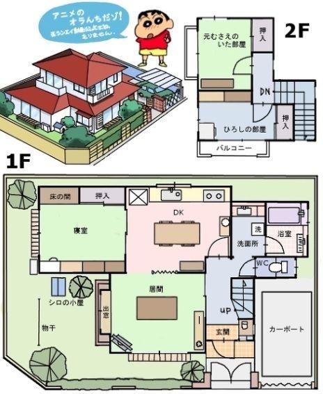 Twitter पर のぶゴリラ 拾い物やけど こう見ると皆んな立派な家住んどんな 勝ち組やん W さくら家 ちびまる子ちゃん 野比家 ドラえもん 磯野家 サザエさん 野原家 クレヨンしんちゃん 夢のマイホーム