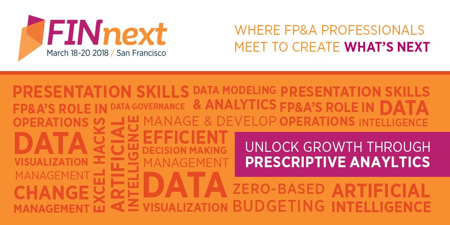 JimKaitz's tweet photo. Still need a New Year’s resolution? Invest in yourself and your FP&A career by attending #FinNext2018. Register today: https://t.co/2CsG5dAwwB https://t.co/nxIYCgdG4f