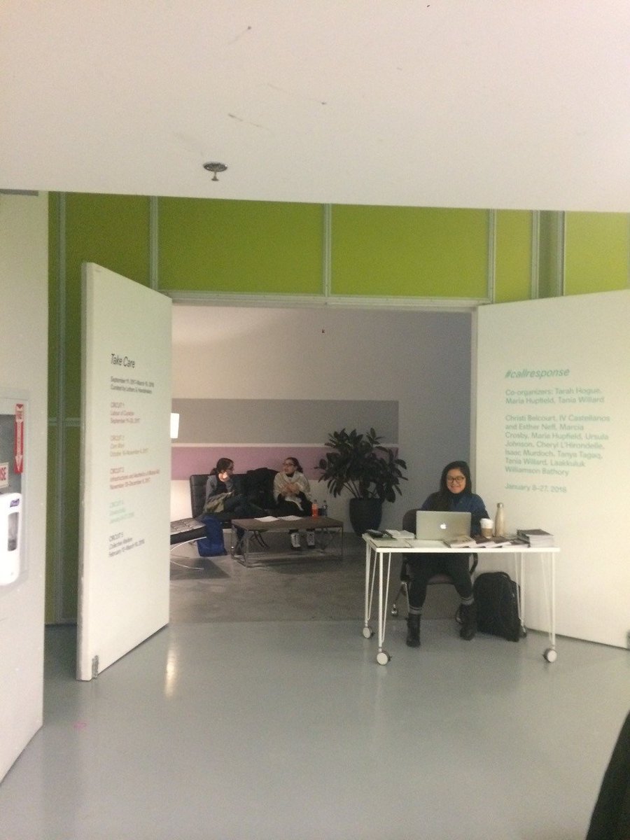 the_Blackwood's tweet image. Reading &amp;amp; gathering &amp;amp; talking inside of the #callresponse reading room in e|gallery, with works by #TaniaWillard and #MarciaCrosby. Join us tomorrow for our opening programming: blackwoodgallery.ca/exhibitions/20…