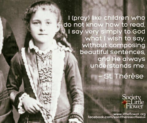 Drumsterdeluxe's tweet photo. Got to love St Therese... Who can't pray like this!!!! #PrayVD https://t.co/ASxoNyCPId