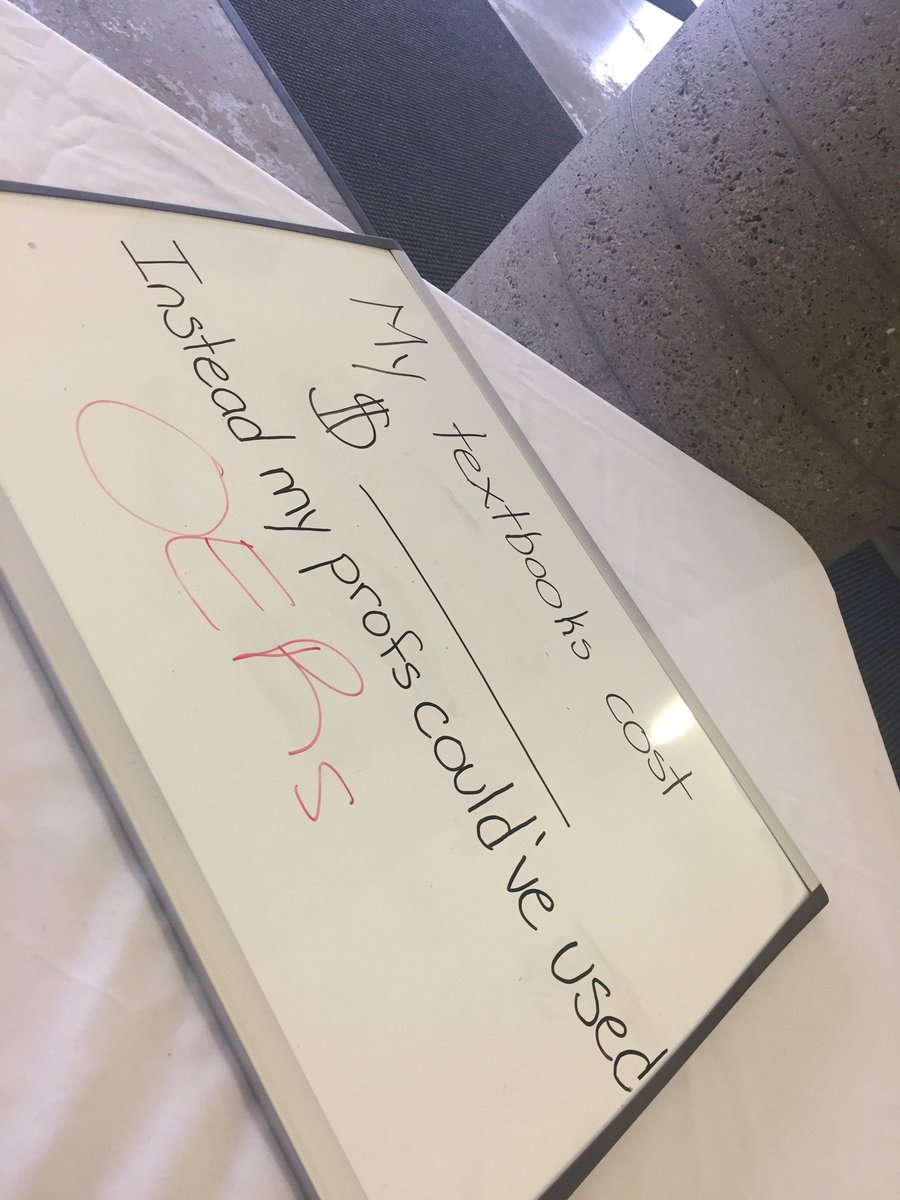ulsuvpacademic's tweet photo. #textbookbrokeAB is underway at @ULethSU! We need #OERs to be funded! #abpse #pse #ulsu https://t.co/vOz4uOkCr5