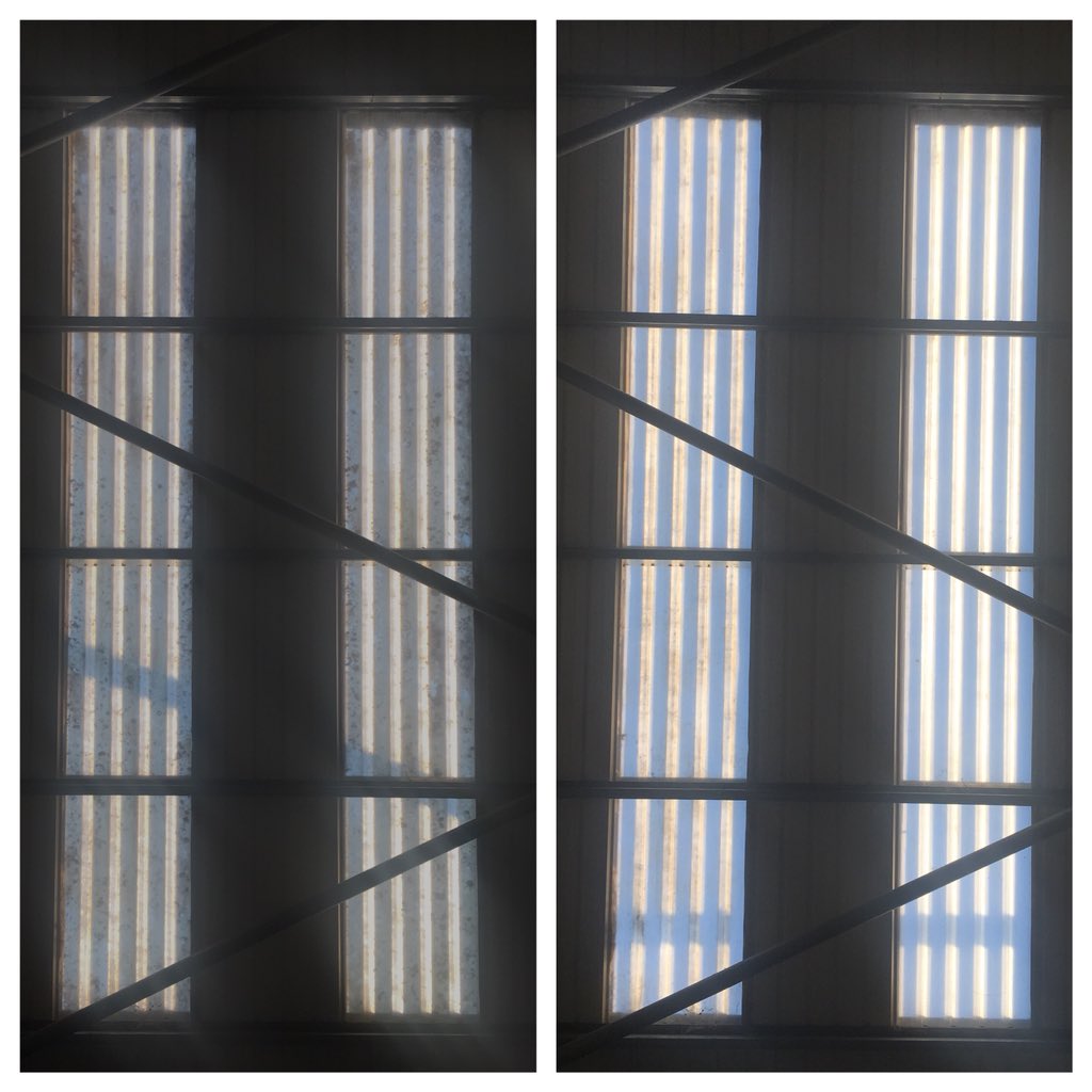 Softwash_ie's tweet photo. Keeping Industrial skylights clean and free from Algae and Lichens greatly improves the level of natural light in factory units. https://t.co/H9n9FH8jji