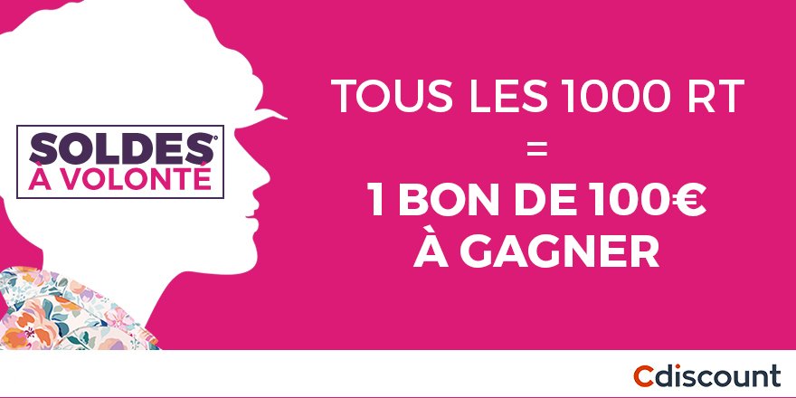 Cdiscount's tweet image. #Concours 

🎁  Tous les 1000 RT on ajoute un bon de 100€ à gagner pour les #Soldes2018 &amp;gt; bit.ly/2Dcb3zv

 Pour tenter votre chance : 
🔸 RT ce tweet

⚠️  Follow @Cdiscount 

✅ TAS demain à 08H !