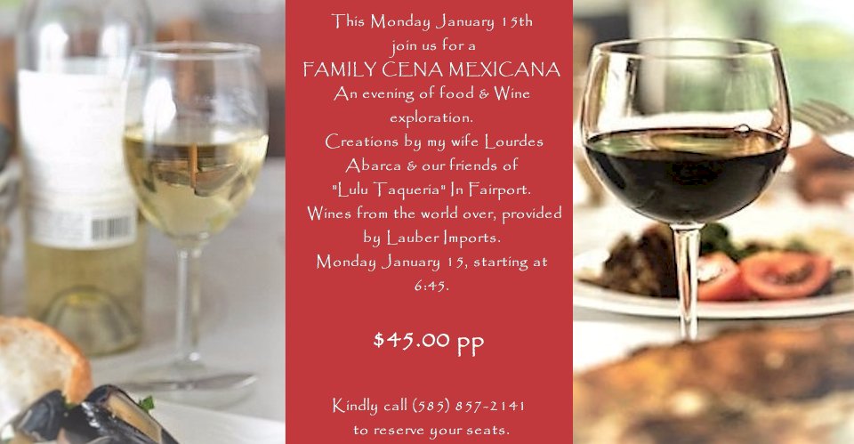 itacatepenfield's tweet photo. Join us this Monday january 15th for our first Mexican food and wine pairing of 2018.  
MENU: https://t.co/pAaL5aImkg  #Foodiechats #foodie #roc https://t.co/lx9jCZAtGb