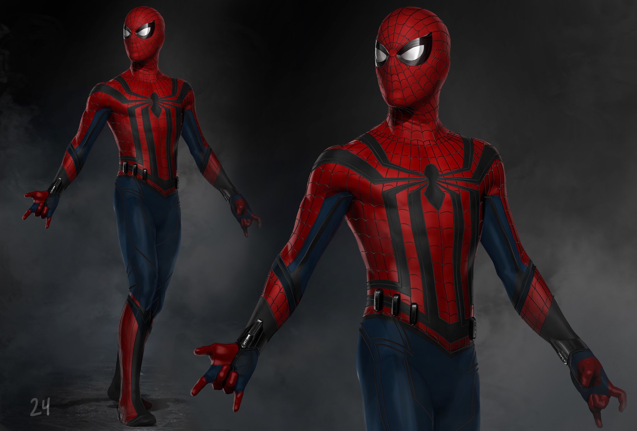 Unused concept art of a Ben Reilly-inspired Spider-Man suit done for CAPTAI...